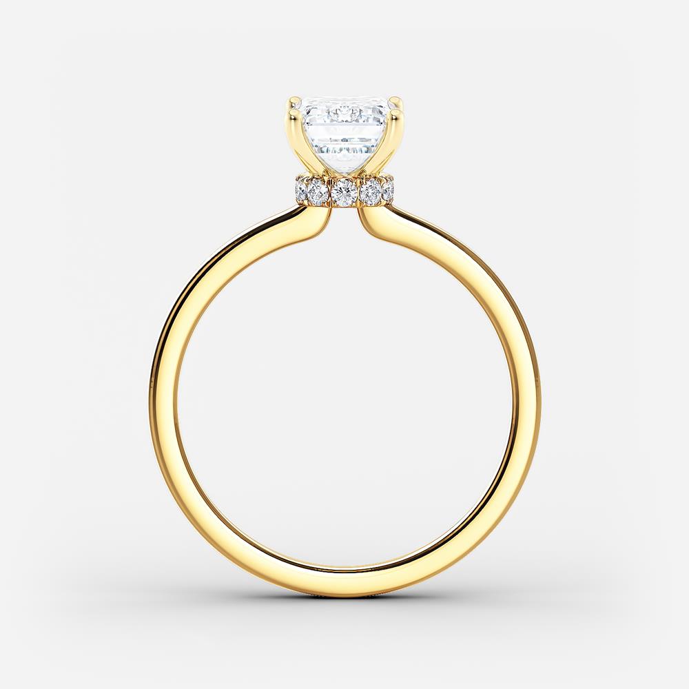Lab Grown Diamond Ribbon Halo Engagement Ring Emerald 1.00 ct. (I-J ...