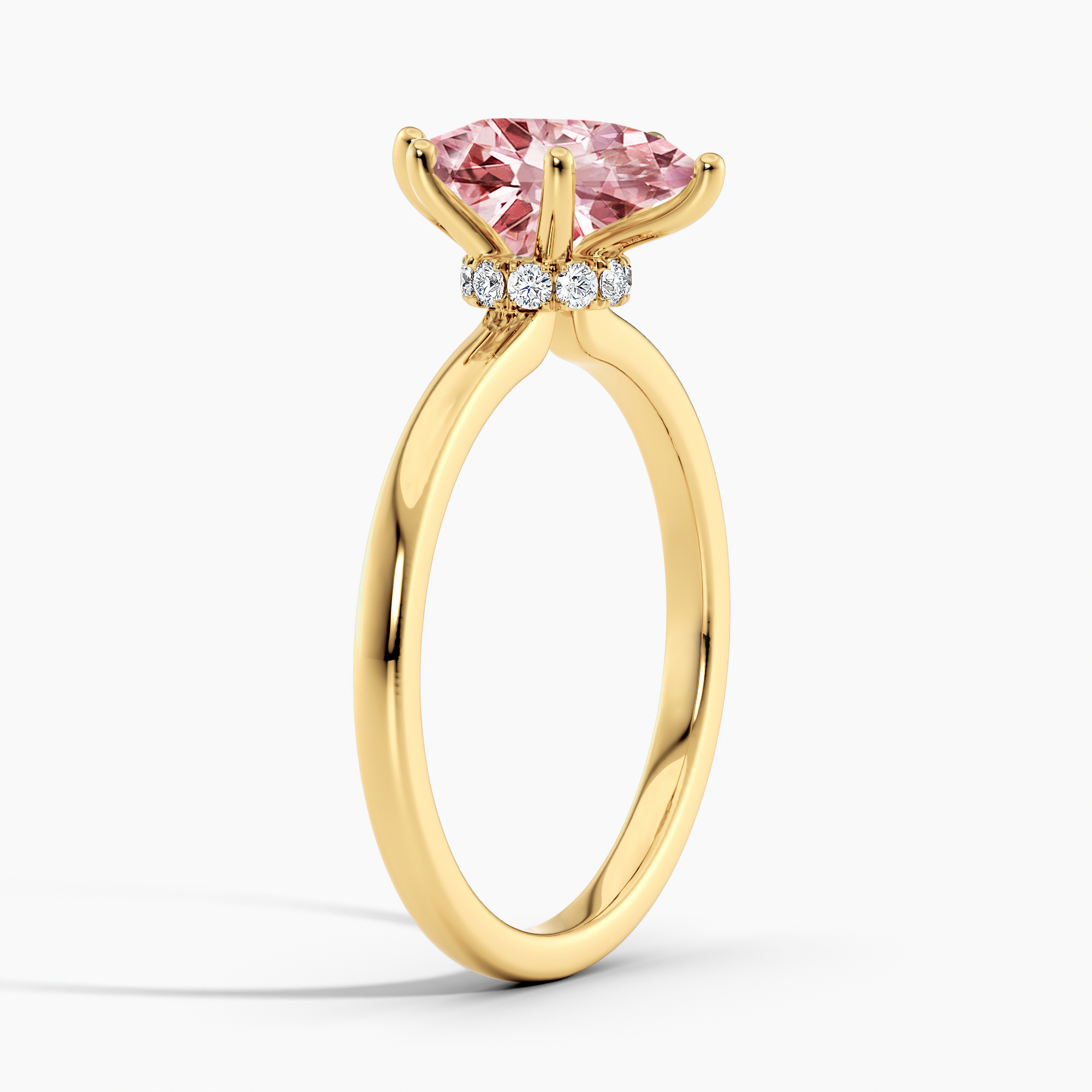 Lab Grown Diamond Ribbon Halo Engagement Ring Marquise 2.00 ct. (Pink ...