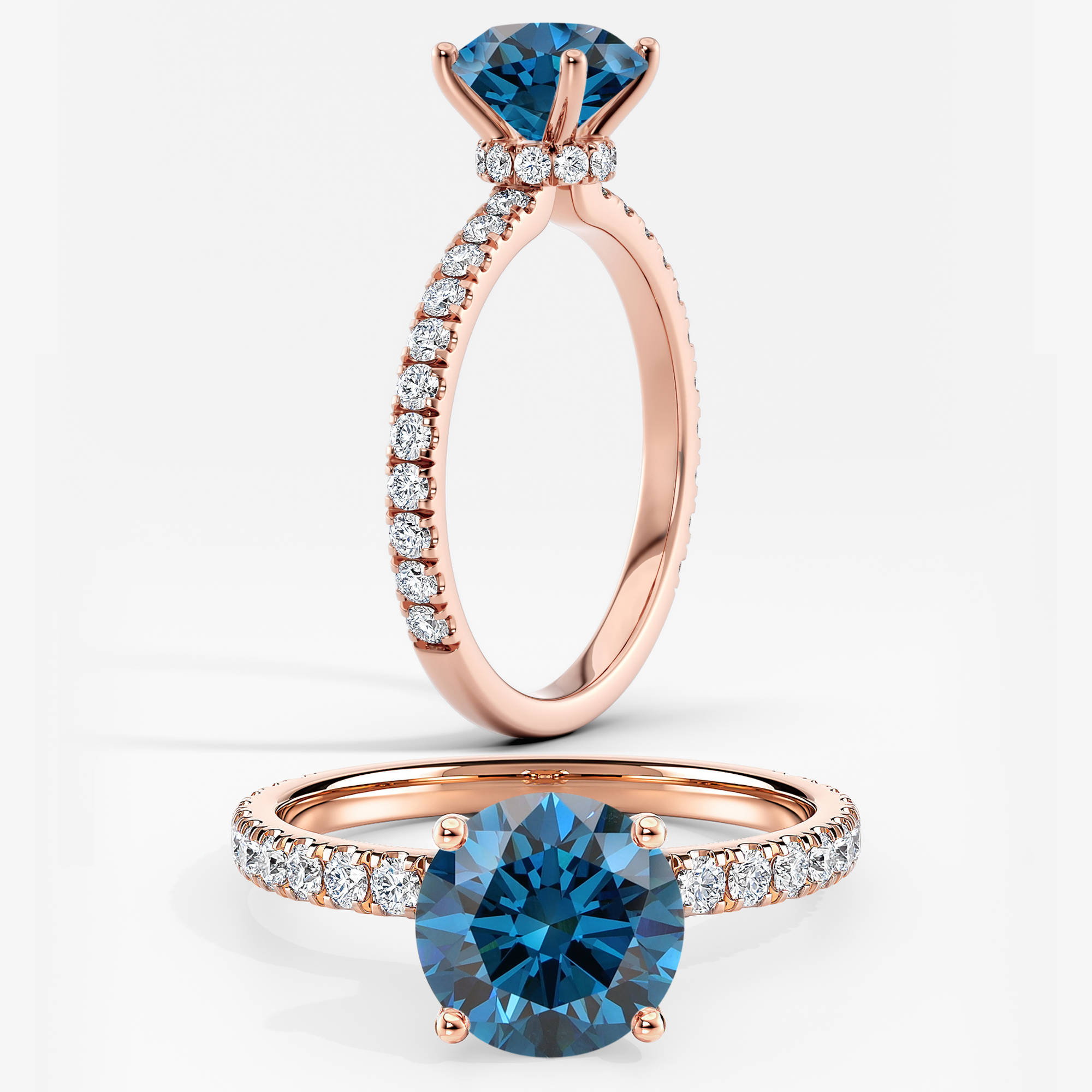 Natural Diamond Ribbon Halo Diamond Engagement Ring Round 5.00 ct ...