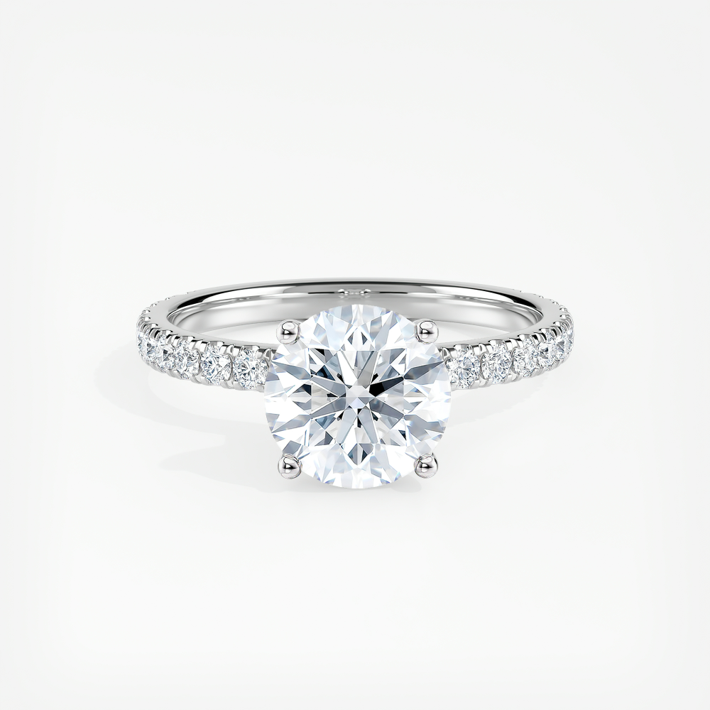 Natural Diamond Ribbon Halo Diamond Engagement Ring Round 2.00 ct. (J ...