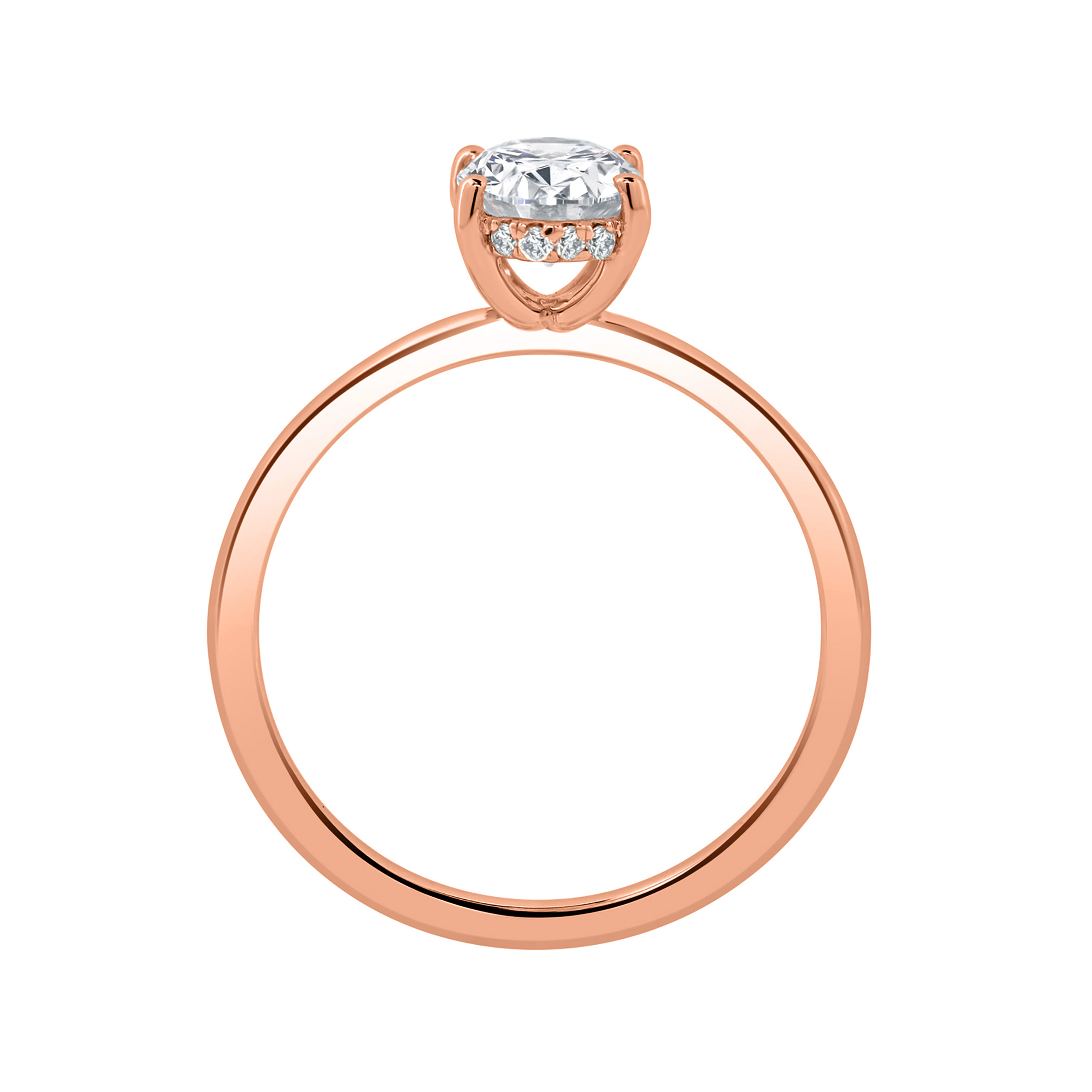 IGI Certified Lab Grown Diamond Hidden Halo Engagement Ring Oval 1.00 ...