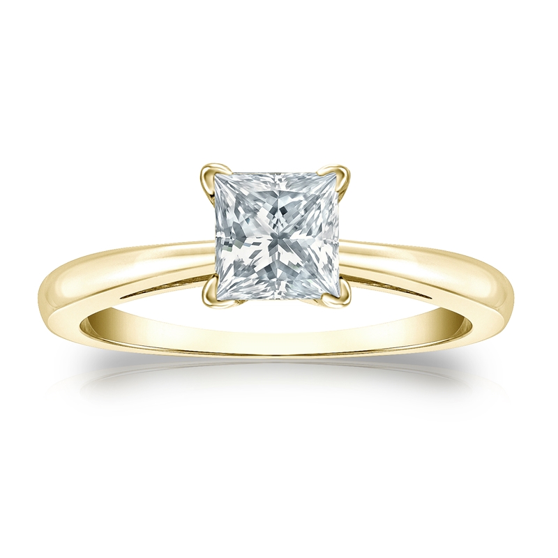 Natural Diamond Solitaire Ring Princess 0.75 ct. tw. (I-J, I1-I2) 14k ...