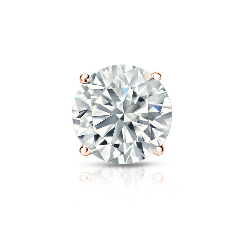 1 ctw Round Near-Colorless Lab Grown Diamond Three Prong Martini Single Stud  Earring - Grownbrilliance