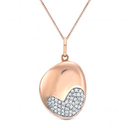 Certified 14K Rose Gold  Diamond Heart Pendant Necklace 0.20 ct.tw. (H-I,I2-I3)