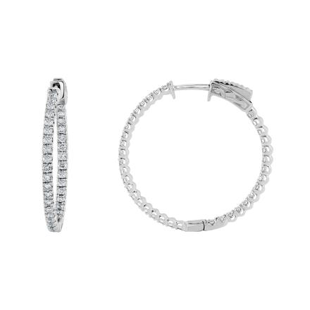 Lab Grown Diamond Hoop Earrings Round 1.00 ct. tw. (E-F, VS) 1.00 inch