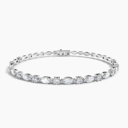 Lab Grown Diamond Round and Marquise Tennis Bracelet (5.00 ct. tw.) 7 Inch in 14K White Gold