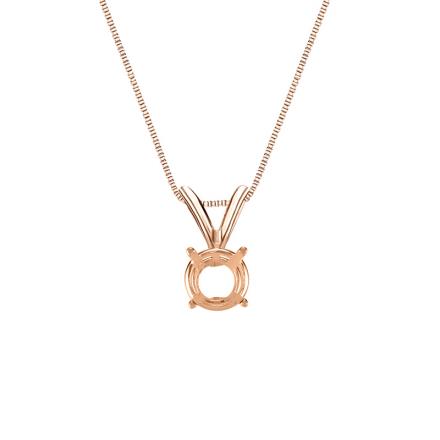 4-Prong Setting ONLY for Round Diamond in 14K Rose Gold (0.50 cttw)