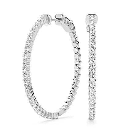 Natural Diamond Hoop Earrings in 14K White Gold 0.50 ct. tw. (H-I, SI1-SI2)