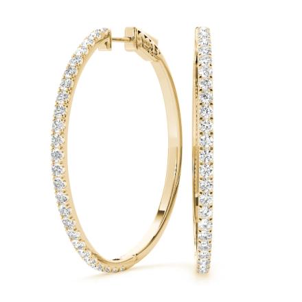 Lab Grown Diamond Hoop Earrings in 14K Yellow Gold 0.50 ct. tw. (E-F, VS)