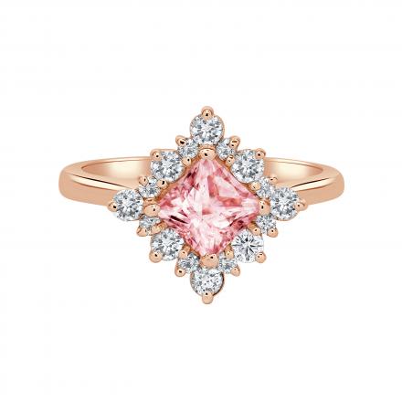Lab Grown Diamond Ring Pink Princess 1.50 ct. in 14K Rose Gold