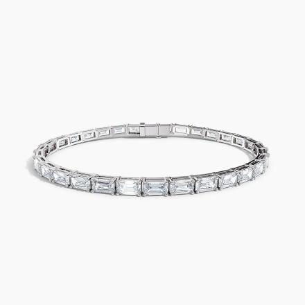 Lab Grown Diamond Emerald East-West Tennis Bracelet (8.30 ct. tw.) 7 Inch in 14K White Gold