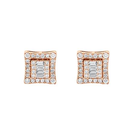 Square Shaped Lab Diamond Cluster Stud Earrings (0.40 ct. tw.)