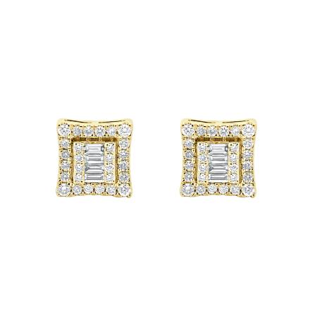 Square Shaped Lab Diamond Cluster Stud Earrings (0.40 ct. tw.)