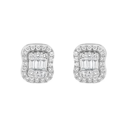 Unique Lab Diamond Cluster Stud Earrings (0.69 ct. tw.)