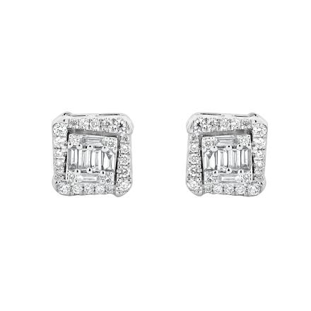 Asymmetrical Square Lab Diamond Cluster Stud Earrings (0.46 ct. tw.)