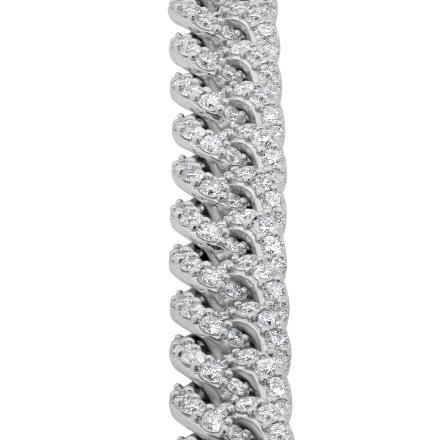 Lab Grown Diamond Cuban Bracelet 9.00 mm Width(5.00 ct. tw.) 8 inches in Sterling Silver
