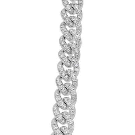 Lab Grown Diamond Cuban Neckalce 11.20 mm Width(25.00 ct. tw.) 22 inches in Sterling Silver