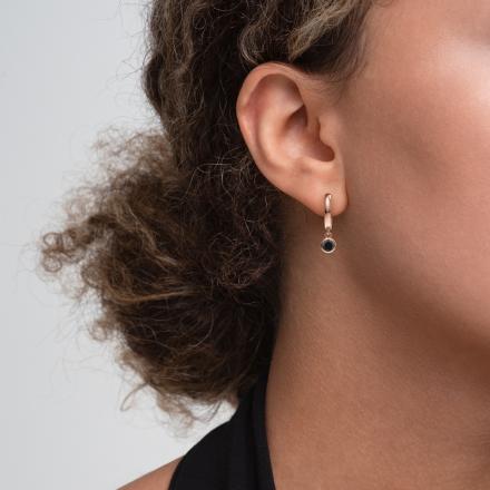 LADIES HOOPS EARRING 1.00CT DARK BROWN/BLUE DIAMOND 14K ROSE GOLD LADIES HOOPS EARRING 1.00CT DARK BROWN/BLUE DIAMOND 14K ROSE GOLD