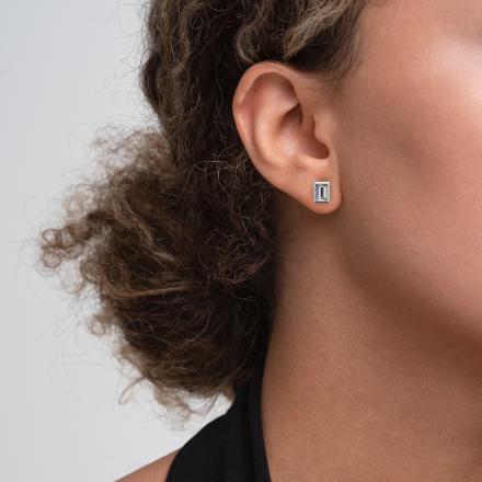 Minimalist Emerald Cut 1CTW Bezel Set Lab Grown Diamond Studs 14kw