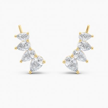 Pear Lab Grown Diamond Earring Climbers 1.25 ct. tw. (E-F, VS) 14K Yellow Gold