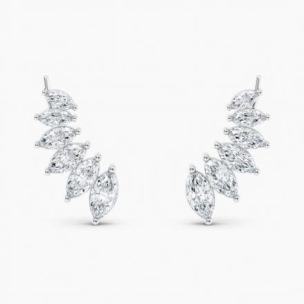 Marquise Lab Grown Diamond Earring Climbers 3.00 ct. tw. (E-F, VS) 14K White Gold