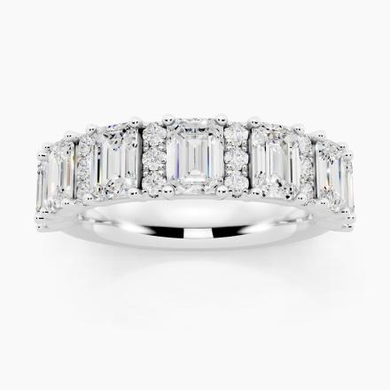 Emerald and Round Natural Diamond Fashion Ring (2.56 ct. tw.)