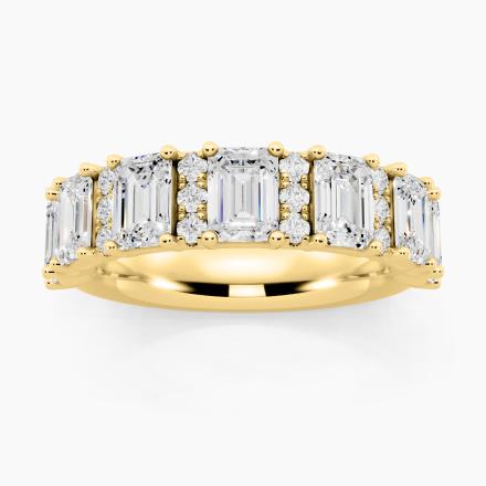 Emerald and Round Natural Diamond Fashion Ring (2.56 ct. tw.)