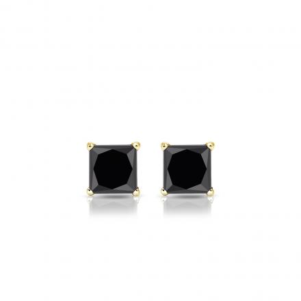 Black diamond stud earrings in 14k store yellow gold