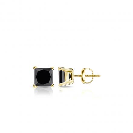 princess cut black diamond earrings