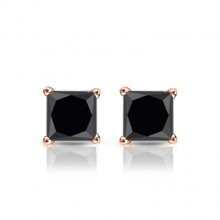 rose gold black diamond stud earrings