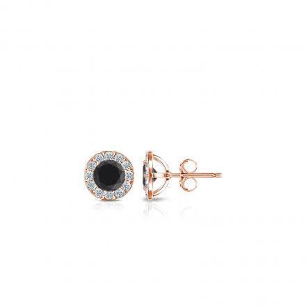 Cosmos Rose Gold Black Diamond Black Onyx Single Earring Stud