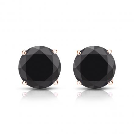 Men's Natural Black Onyx Stud Earrings 14K Yellow Gold