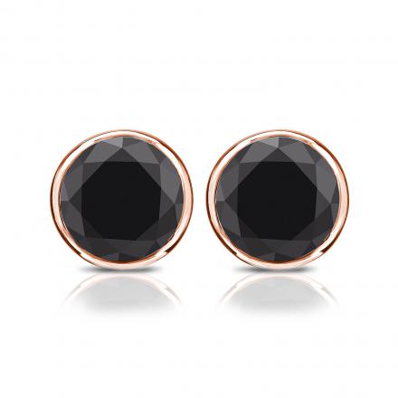 Cosmos Rose Gold Black Diamond Black Onyx Single Earring Stud