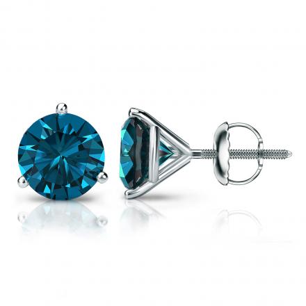 mens blue diamond earrings