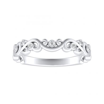 Floral Diamond Ring in 14k White Gold (G-H, SI1-SI2)