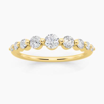 Graduated 9 Stone Shared Prong Natural Diamond Ring (0.39 ct. tw.)