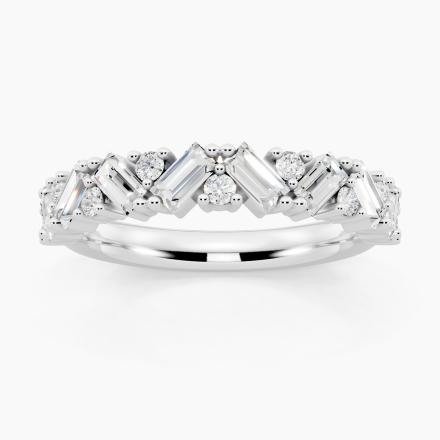 Round and Baguette Cluster Lab Grown Diamond Fashion Ring (0.59 ct. tw.)
