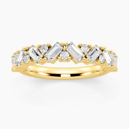 Round and Baguette Cluster Lab Grown Diamond Fashion Ring (0.59 ct. tw.)