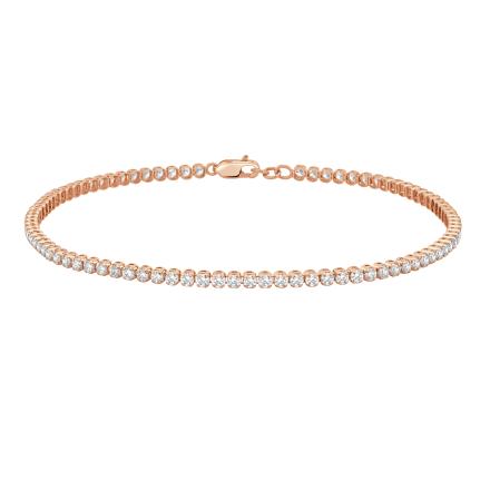 Lab Grown Diamond Petite Bracelet Round 1.00 ct. tw. (E-F,VS) in 14K Rose Gold