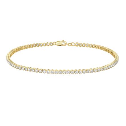 Lab Grown Diamond Petite Bracelet Round 1.00 ct. tw. (E-F,VS) in 14K Yellow Gold