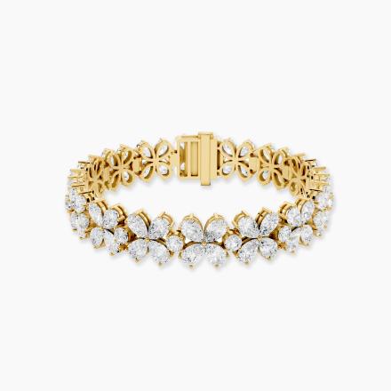 Natural Diamond Pear Floral Bracelet (18.72 ct. tw.)