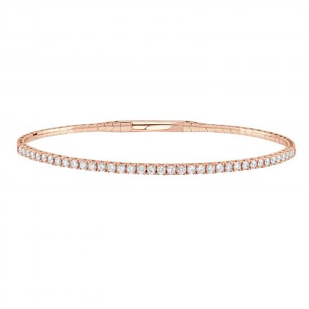 Lab Grown Diamond Flex Bangle 1.00 ct. tw. (E-F, SI1-SI2) in 14K Rose Gold, 6.75 inch