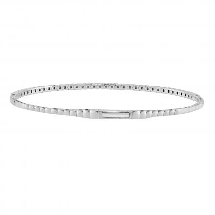 Lab Grown Diamond Flex Bangle 1.00 ct. tw. (E-F, SI1-SI2) in 14K White Gold, 6.75 inch