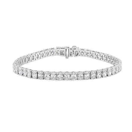 Lab Grown Diamond Oval Tennis Bracelet 8.95 (E-F,VS) in 14K White Gold