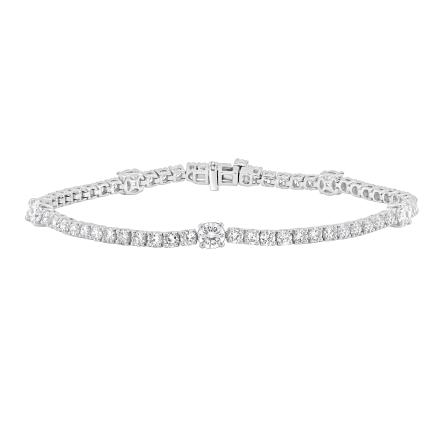 Lab Grown Diamond Round Tennis Bracelet 4.90 (E-F,VS) in 14K White Gold