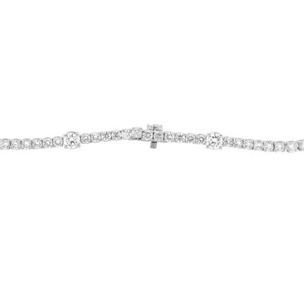 Round Lab Grown Diamond Tennis Bracelet 4.90 (E-F,VS) in 14K White Gold