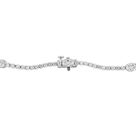 Round and Oval Lab Grown Diamond Tennis Bracelet 5.10 (E-F,VS) in 14K White Gold