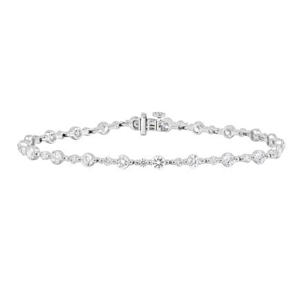 Lab Grown Diamond Round Tennis Bracelet 4.00 (E-F,VS) in 14K White Gold