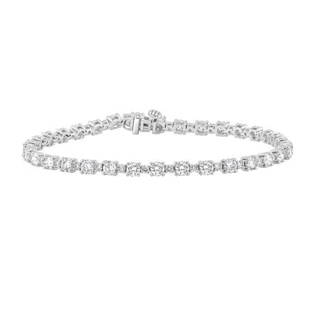 Lab Grown Diamond Round Tennis Bracelet 5.15 (E-F,VS) in 14K White Gold