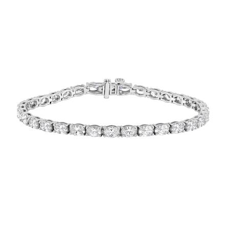 Lab Grown Diamond Oval Tennis Bracelet 8.10 (E-F,VS) in 14K White Gold